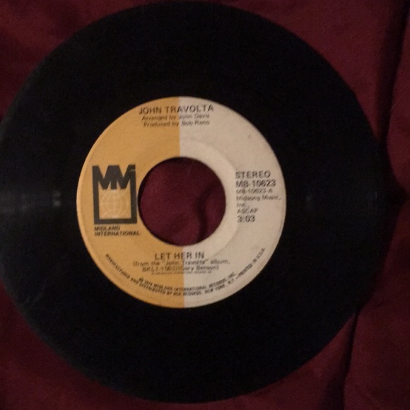 45 inch vinyl record by John Travolta "Let Her In" - Picture 3 of 6